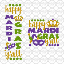 Load image into Gallery viewer, Bundle Happy Mardi Gras Y'all SVG / Laissez Les Bon Temps Rouler SVG / Cut File / Clip Art / Southern Spark / svg png eps pdf jpg dxf