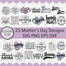 Load image into Gallery viewer, Bundle 25 Mother's Day Designs SVG / Mommy Mom Mama SVG / Bows And Arrows / Cut File / Clip Art / Souther Spark / svg png eps pdf jpg dxf