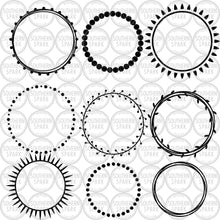 Load image into Gallery viewer, Bundle Frames Round Square Rectangle Wreath / Frame SVG / Frame PNG / Cut File / Southern Spark / svg png eps pdf jpg dxf
