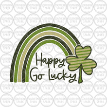 Load image into Gallery viewer, St Patrick's Day SVG / Happy Go Lucky SVG / St Patty's / Shamrock Rainbow / Cur File / Clip Art / Southern Spark / svg png eps pdf jpg dxf
